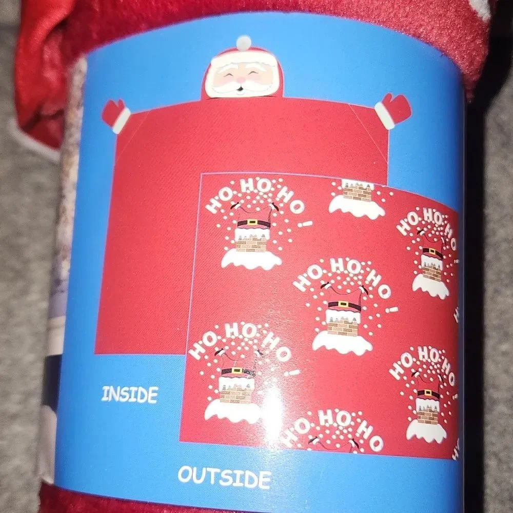 Festive Red Holiday Throw Blanket